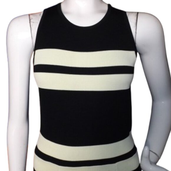 A.L.C. Dress, S, Pippa, Black/Yellow, F&F, Sleeveless, Striped, Small Flaws - Picture 2 of 12